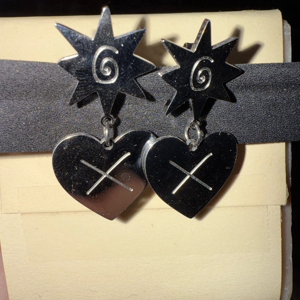 Tunnel Vision Stainless Stell Star and Heart Earrings